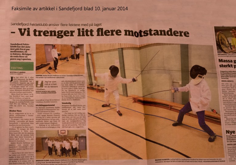 Sandefjord blad laget et fint oppslag om klubben vår. God reklame. 